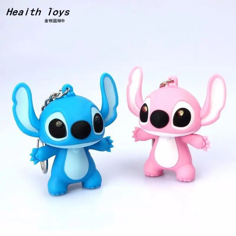 СВЕТОДИОДНЫЙ брелок Lilo stitch со звуком милые брелоки Подарочный Музыкальный