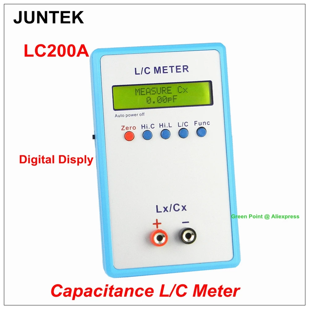 Новый JUNTEK LC 200A 1pF 100mF 1uH 100H цифровой ЖК дисплей постоянной ёмкости универсальный