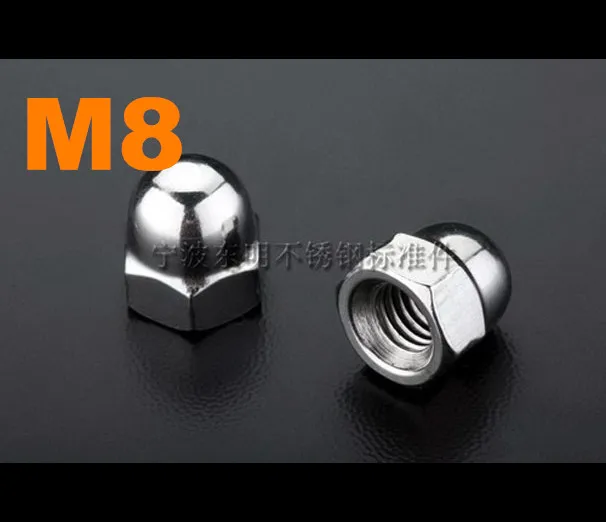 

100pcs/lot DIN1587 M8 Stainless steel hexagon domed cap nut / acorn nut