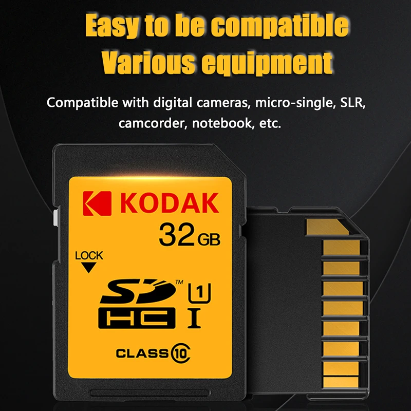 Карта памяти KODAK U1 высокоскоростная SD карта 32 ГБ 80 Гб МБ/с. 16 50 класс 10 для цифровых