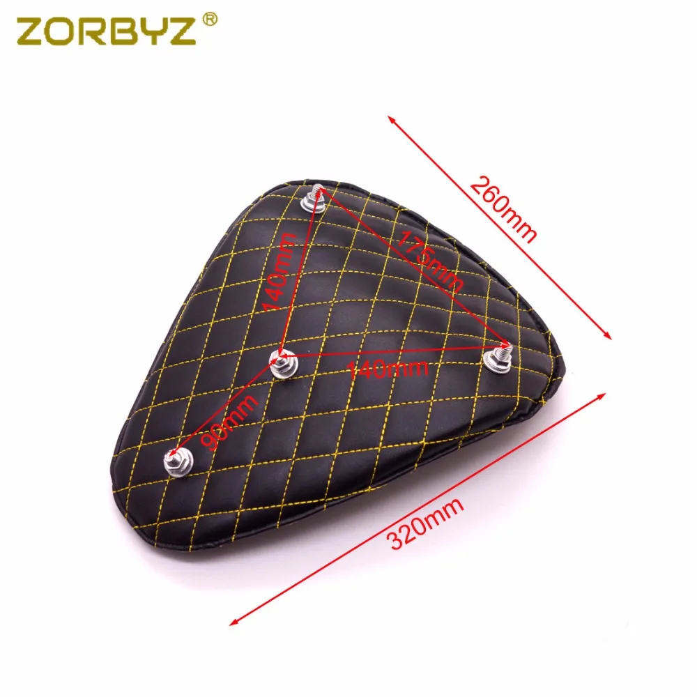 ZORBYZ мотоцикл Черный Синтетическая кожа Алмазный Стиль Solo Seat для Triumph Suzuki Harley Sportster