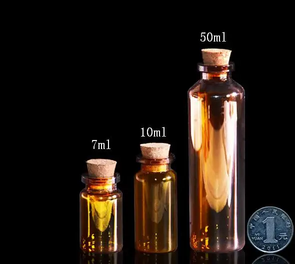 Пустые стеклянные бутылки 10 шт./лот 22x50x12 5 мм мл с пробкой DIY коричневые банки