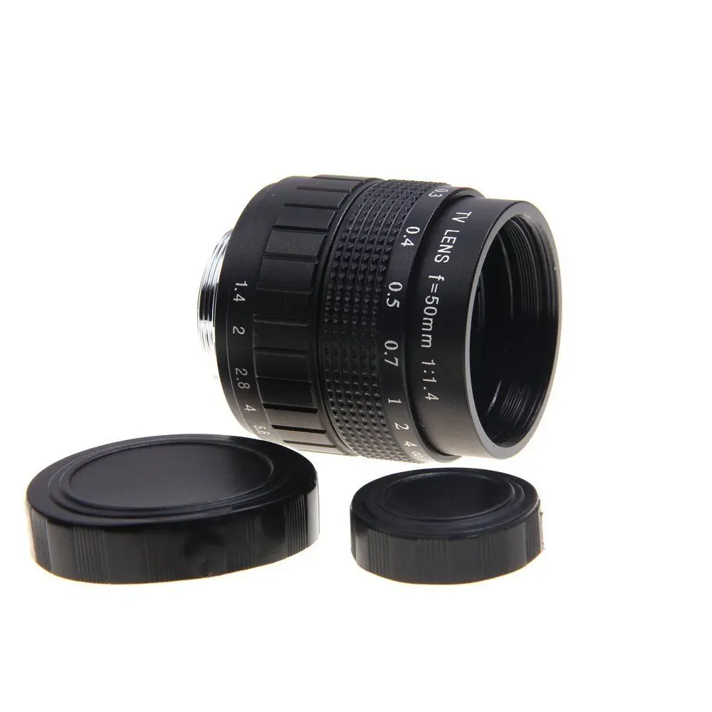 Объектив для телевизора 50 мм F1.4 с креплением C макро кольцом и блендой Panasonic Micro 4/3