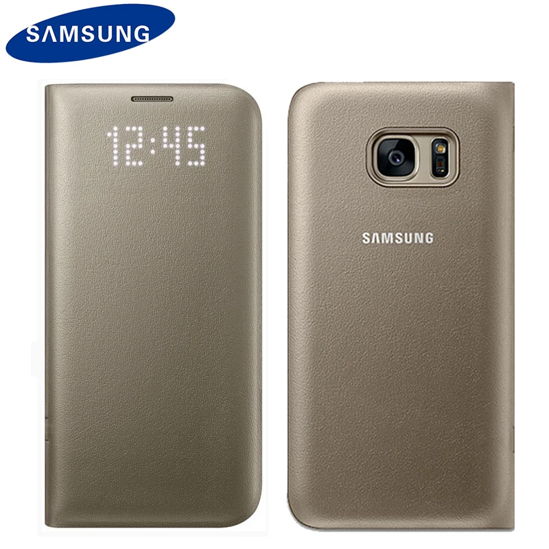 Оригинальный Samsung S7 LED Чехол Smart View Флип для Galaxy G930 крышка кожа матовая основа|case for