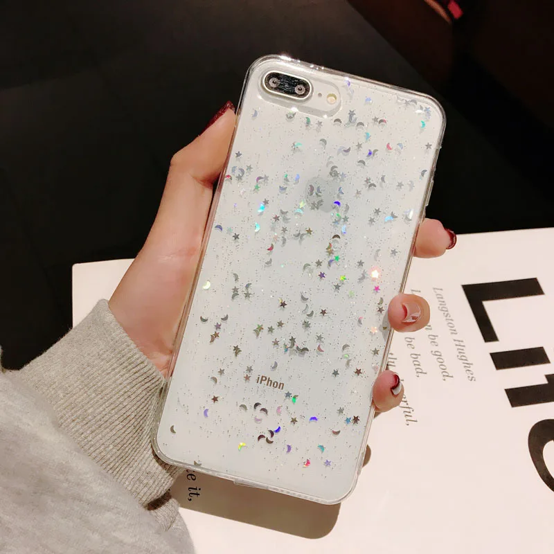Роскошный блестящий чехол для телефона iPhone 6 6s 7 8 Plus глянцевый из ТПУ XR XS Max X