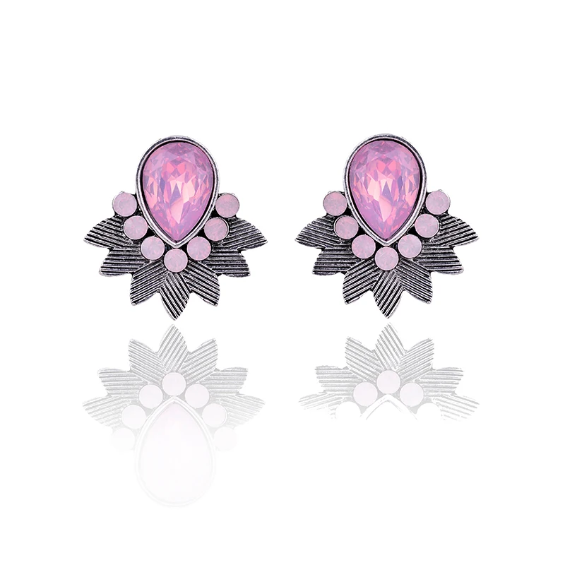 opal pink LUBOV, Экзотические акриловые серьги в форме капли воды, металлический нагрудник, дизайнерские женские серьги-гвоздики в рождественской тематике, подарки, модное ювелирное изделие - Окраска металла: opal pink