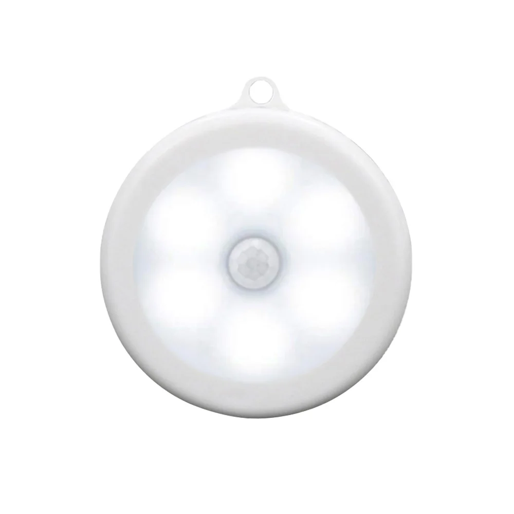 1pcs cold light Dozzlor 6 шт. 6 светодиодов инфракрасный датчик движения Ночной светильник диаметром 80 мм беспроводной детектор светильник Автоматическое включение/выключение лампы Защита глаз лампа - Цвет: 1pcs cold light