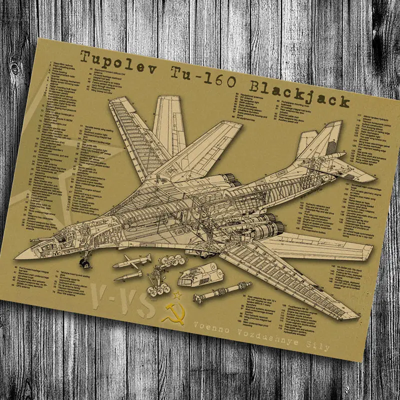 SU-27 русский истребитель винтажный бумажный плакат ретро гостиная художественные изделия для стен стикер Бар Кафе живопись ядро 71x38 см - Цвет: NYT531