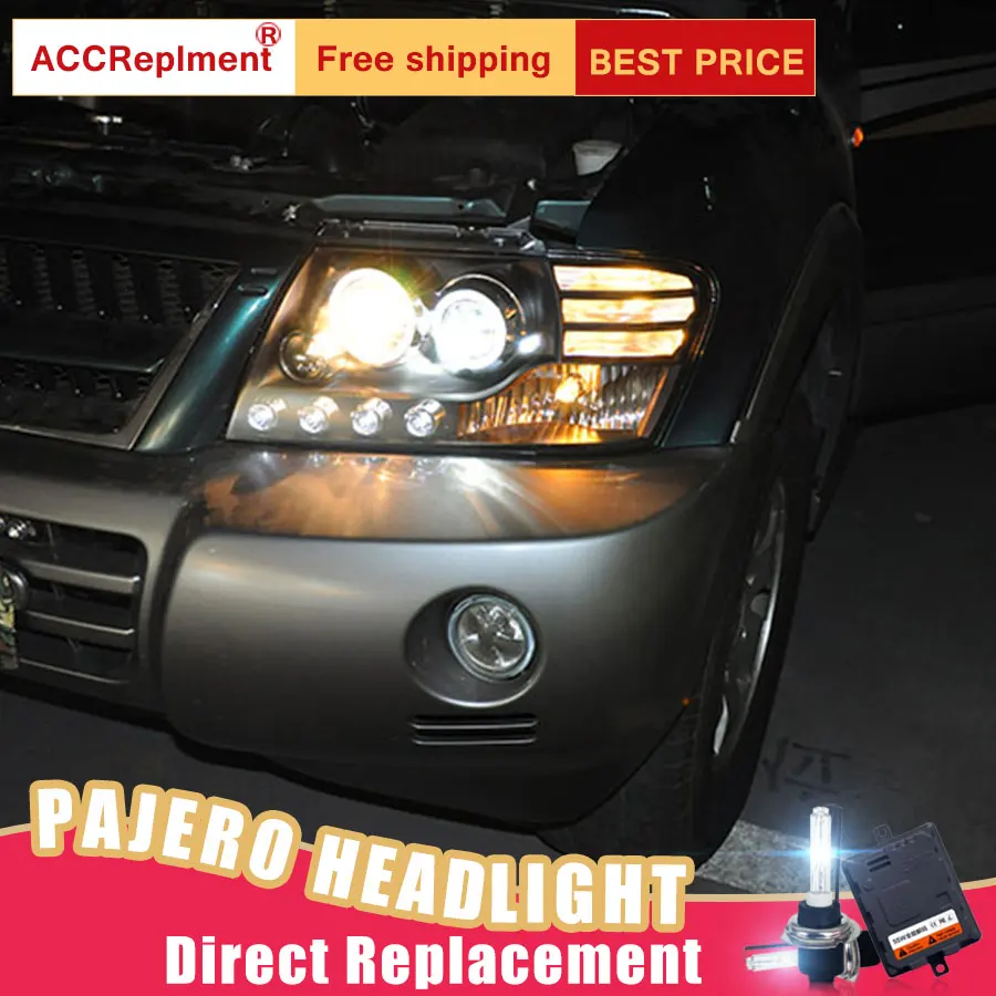 2 шт. светодиодные фары для Mitsubishi Pajeo 2000 2012 Светодиодные Автомобильные ангельские