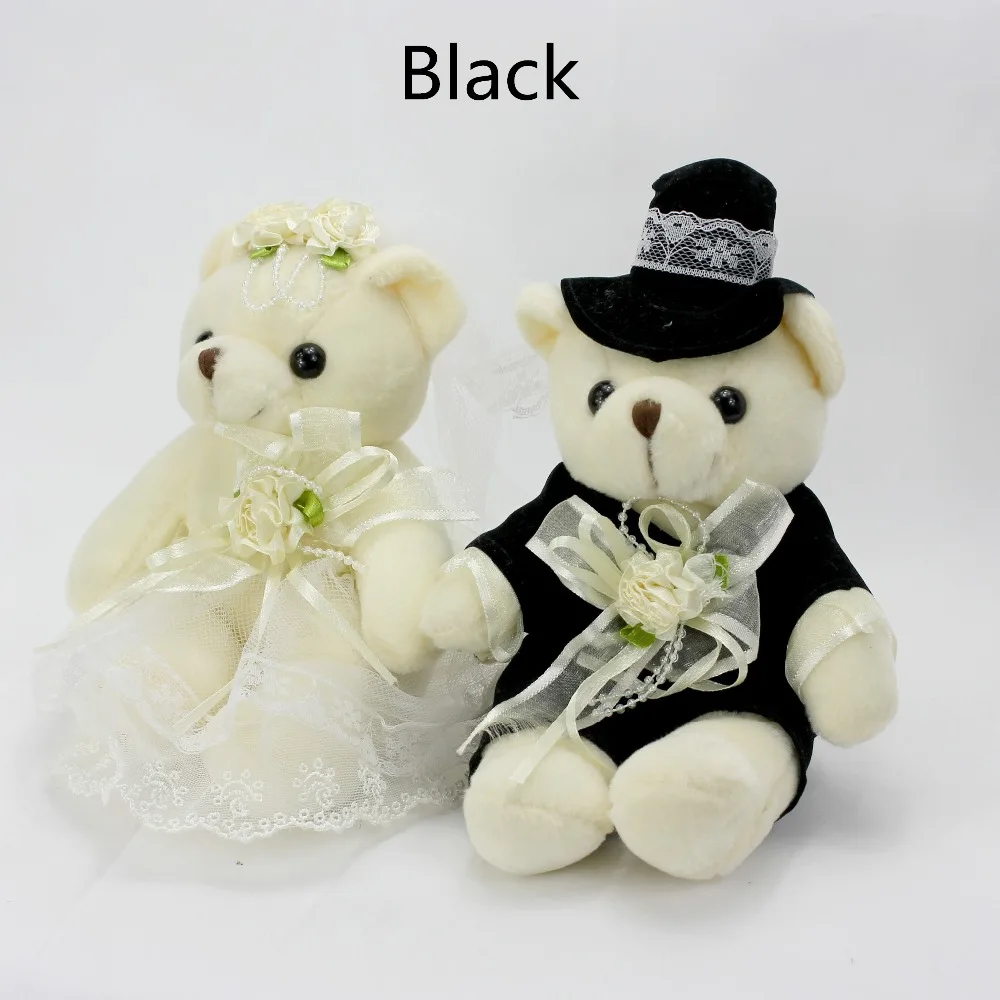 1 пара сидящего свадебного платья 20 см мишка тедди полный наряд украшение для