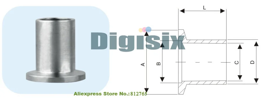 Вакуумные соединения KF25 из нержавеющей стали 304 (для сварки) длина: 30 мм 5