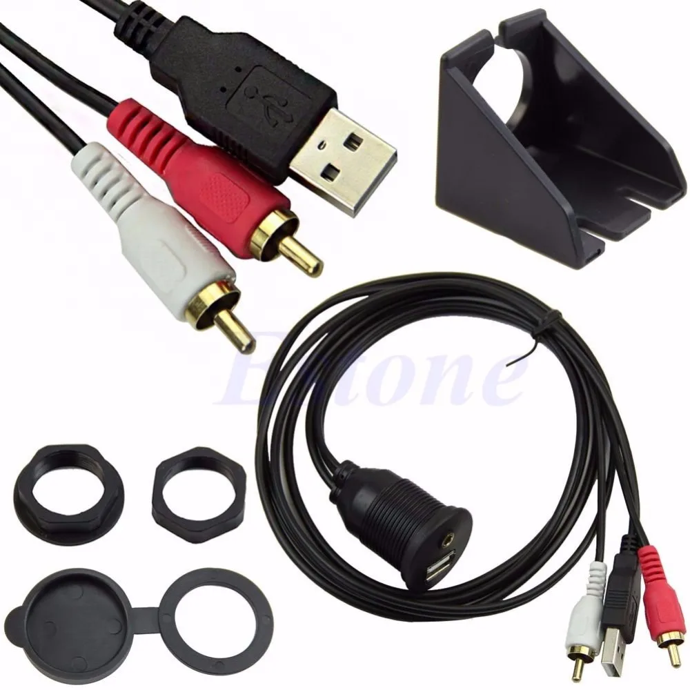 

Новый утапливаемый USB-порт для приборной панели автомобиля/3,5 мм аудио-USB штекер + 2 штекера RCA