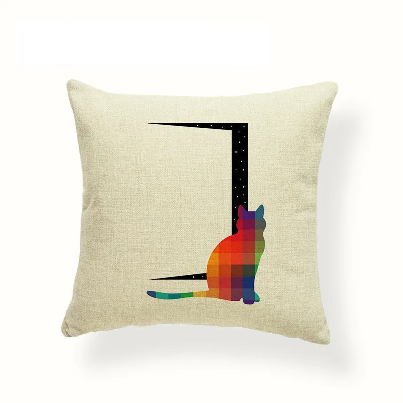 Животные Единорог синяя Подушка панда лиса волк кролик птица голубь Пингвин