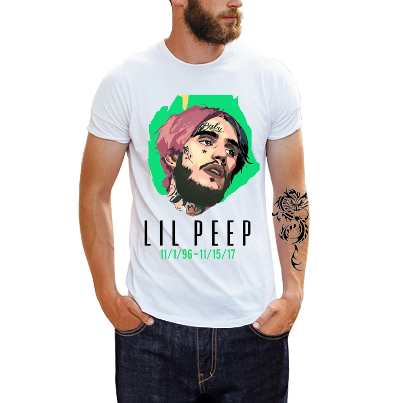 Lil Peep футболка Летняя с коротким рукавом мужская в стиле панк-рок хип-хоп Футболка