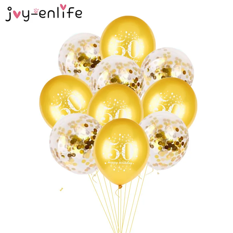 Надувные шары с конфетти 10 шт. надувные 12 дюймовые латексные 30 40 50 60 лет взрослые