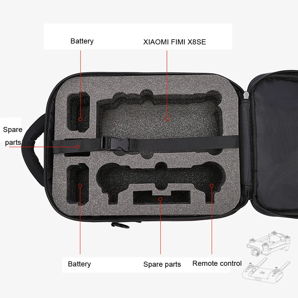 

Storage Bag Portable Shoulder Bag Durable Handbag For Xiaomi FIMI X8 SE RCDroneAccessoriesRCPartsHighQuality
