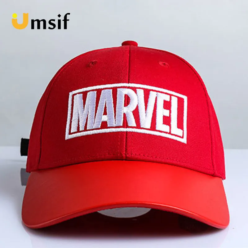 Женские и мужские хлопковые бейсболки с вышивкой Marvel ленточкой летние шляпы от