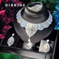 hibride new gold color double tone pendant gold color luxury women jewelry set for bridal party accessories jewelry gifts n 922