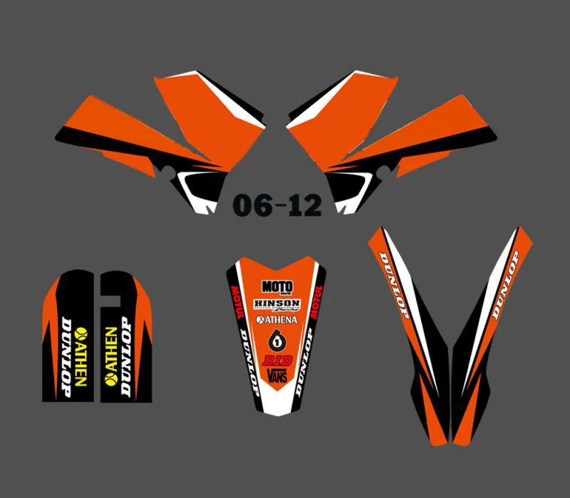 H2CNC (0388) паровой Графика фоны наклейки Наборы для KTM 85 SX 2006 2007 2008 2009 2010 2011 2012|sticker