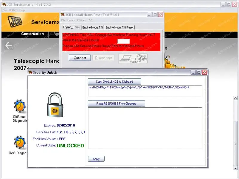 Калькулятор ключа разблокировки безопасности JCB v0.2|unlock key|calculator key |