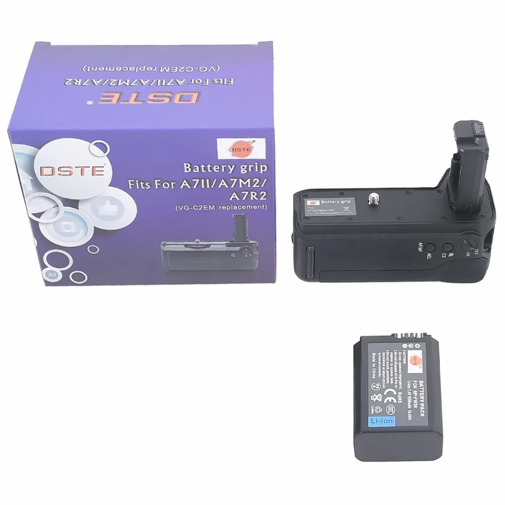 DSTE VG C2EM многомощный вертикальный держатель рукоятки батареи с NP FW50 аккумулятором