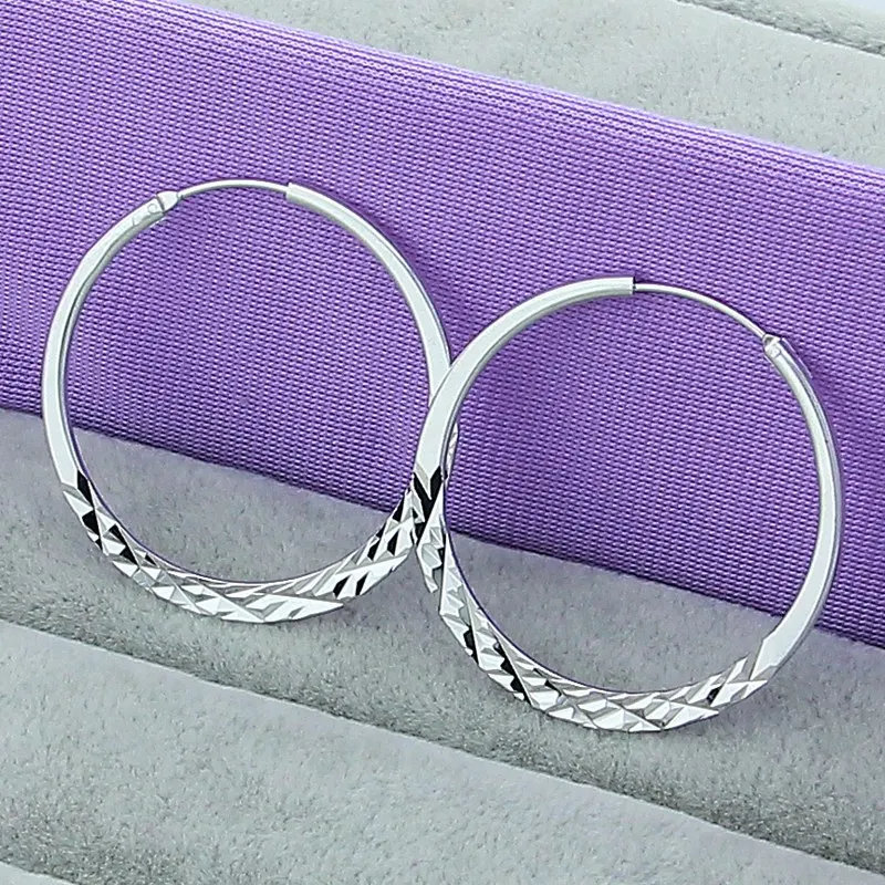 Серьги кольца из серебра 925 пробы 5 0 см|earring trendy|earrings wholesalewholesale earrings |