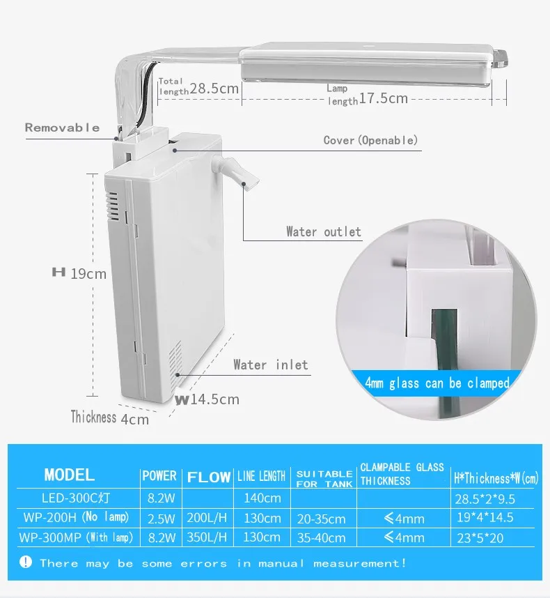 SOBO задний подвесной фильтр водопада тихий погружной циркуляционный насос зажим