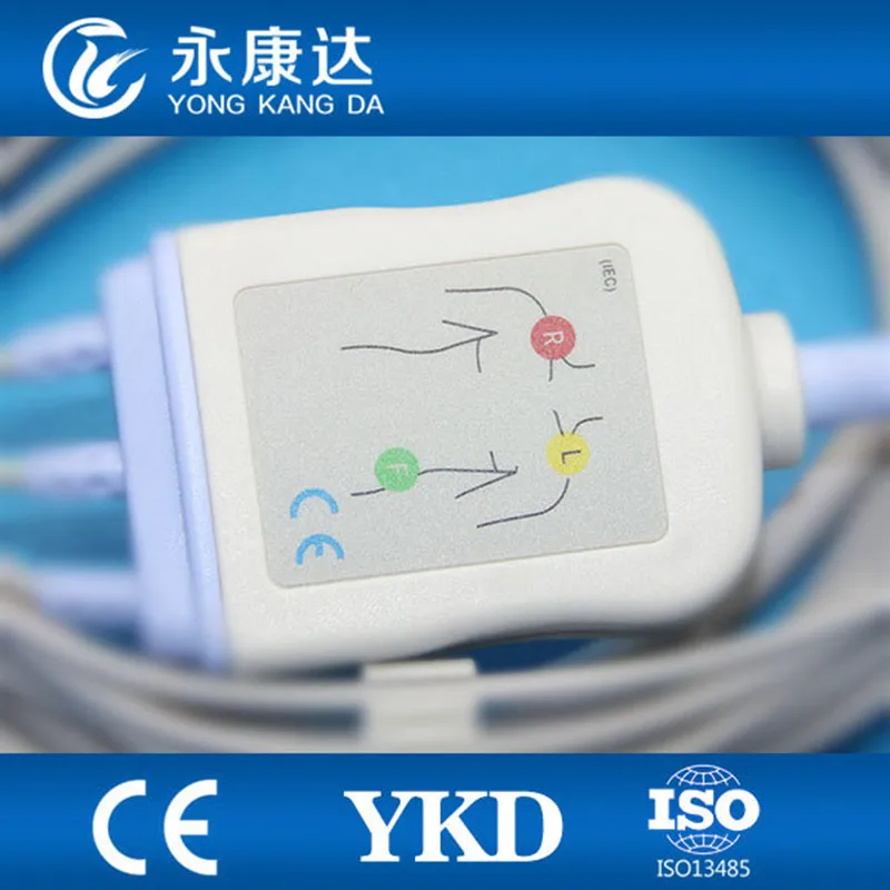 3шт./упак. Nihon Kohden 11pin цельный кабель для пациента ЭКГ 3-проводной зажим IEC CE &amp ISO13485