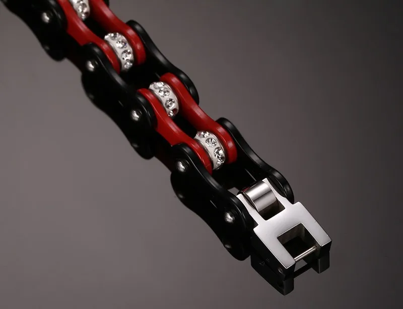 Рекомендуемый классический красный и черный велосипедный мужской браслет с