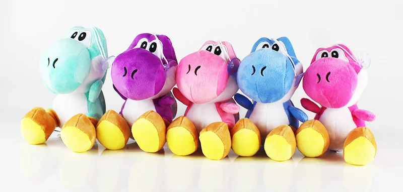 10 шт./лот 18 см Yoshi плюшевый дракон животные игрушки Super Mario Bros Зеленый Желтый Синий Йоши, мягкая плюшевый брелок-подвеска мягкая кукла