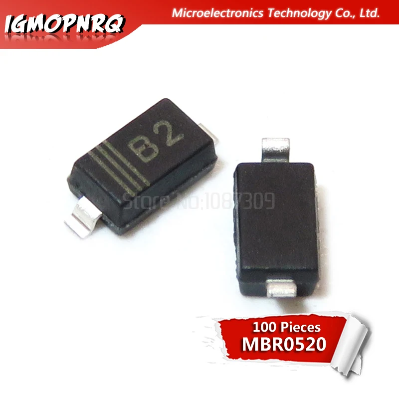 100 шт. MBR0520LT1G SOD123 SOD MBR0520 выпрямитель высокой мощности с поверхностным креплением