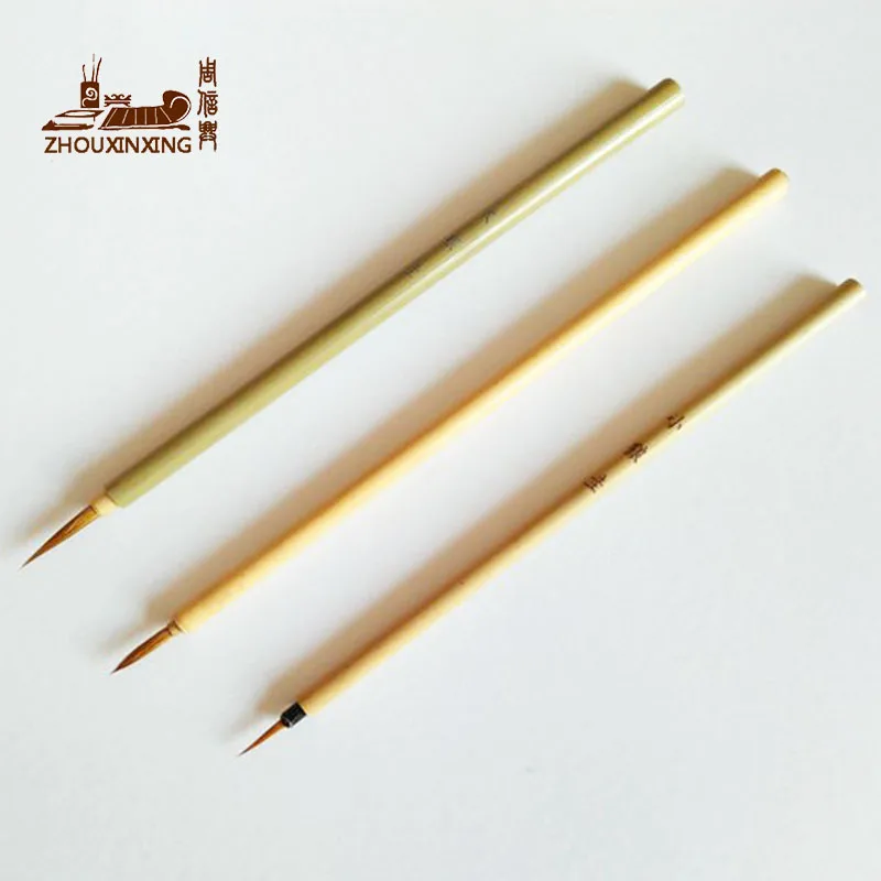 

6Pcs/Set Watercolor Brush Weasel Hair Aquarelle Paintbrush green Bamboo Artist Paint Brushes Round Head Hook Line Pen Depict pen