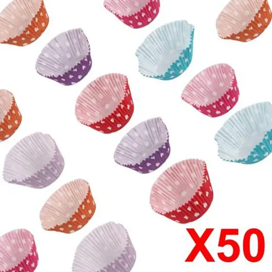 50 X Spotty Dots Muffin Cupcake Paper Cases Liners Cups | Инструменты