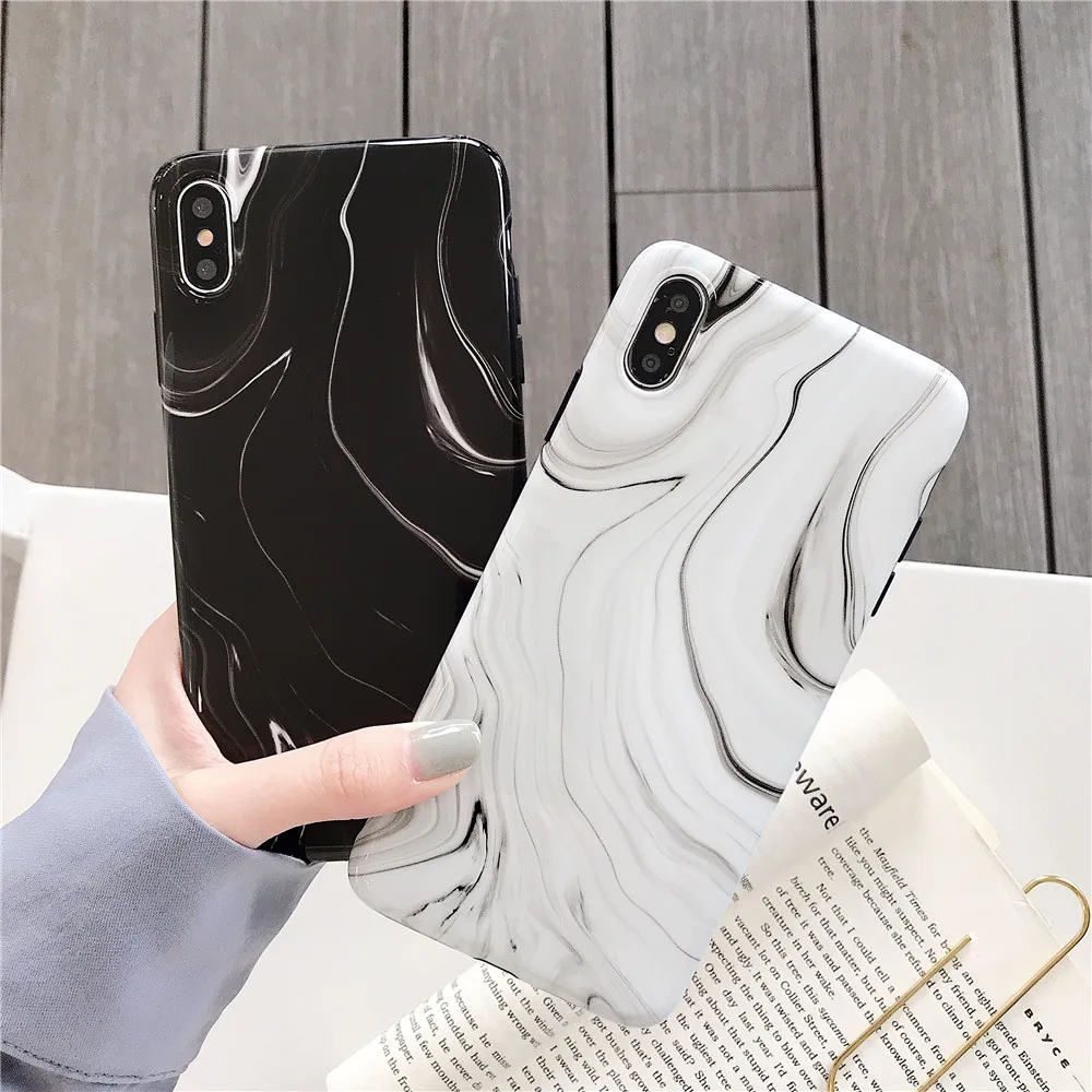 Marble Case For iPhone 7 Glitter Dream Color Jade Patterned IMD Cover 6S 6 8Plus XR X Xs Max Candy | Мобильные телефоны и