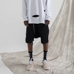 Весна-лето 2019 Новые товары Европа и США высокий уличный Темный тренд большая молния прилив мужской свободный висящий шаровары