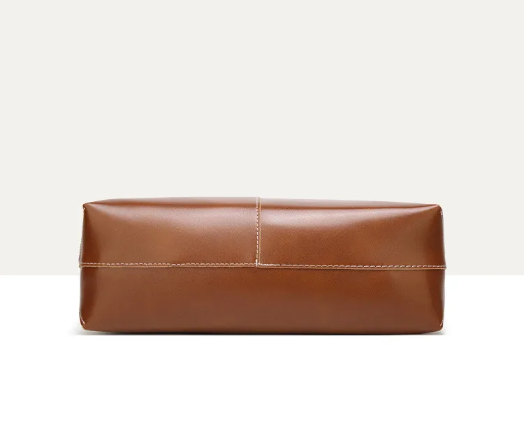 Масляный воск PU большой веганский кожаный чехол для женщин Slouchy Сумка для сумок для рабочего стола European Fashion Business Simple Travel SAC