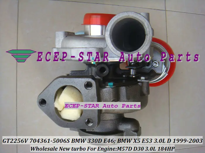 Турбокомпрессор GT2256V 704361 704361-5006S для BMW 330D E46 X5 E53 3.0L M57 D30 M57D 3.0D 2.9L бесплатная
