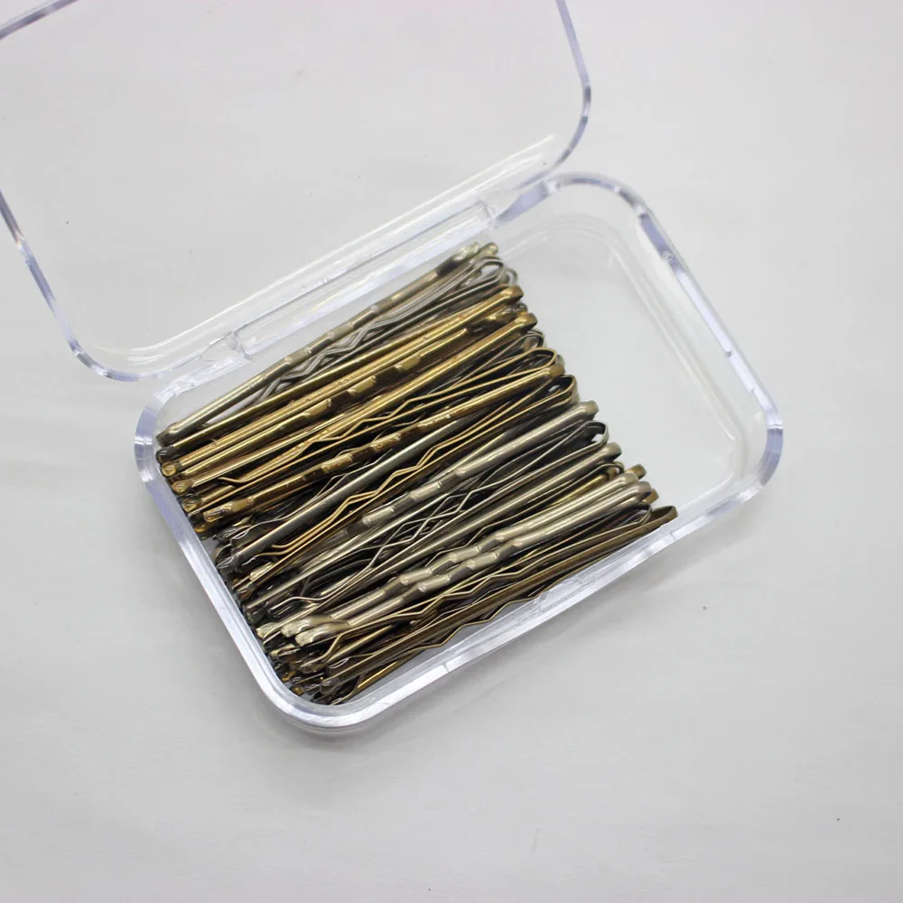 Gold 60pcs 60 шт./кор. черный/коричневый ежедневного использования заколки для волос классическую простоту заколки для волос для девочек женские аксессуары для волос - Цвет: Gold 60pcs