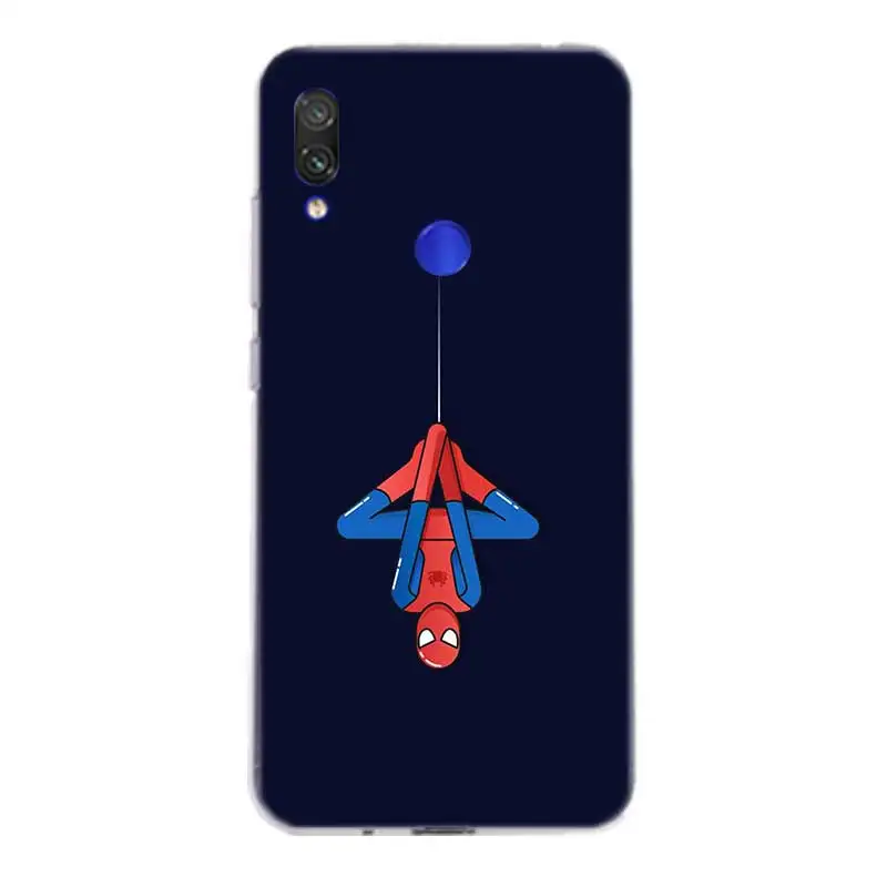 Красный силиконовый чехол с человеком-пауком для Xiaomi Redmi Y3 S2 Y2 Note 7 6 5 Pro 4 4X 5A 6A Pocophone