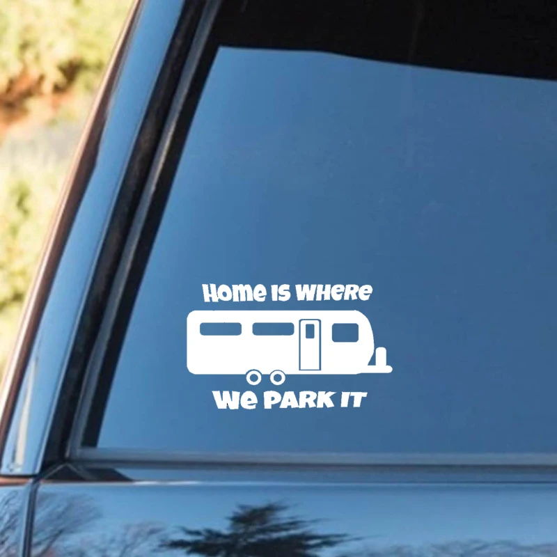 YJZT 16 см * 9 6 Fun Home Is We Park It кемпинг автомобиль виниловый стикер на окно наклейка C11-1354