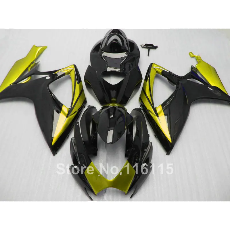 100% подходит для SUZUKI K6 K7 2006 Φ зеленый черный 06 07 GSXR 2007 600 комплект обтекателей NG98|k7|set