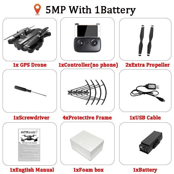 5MP 1B SG900 SG900S SG900-S X192 gps Квадрокоптер с 1080P HD камерой вертолет с фиксированной точкой wifi FPV Дрон режим следования за мной - Цвет: 5MP 1B