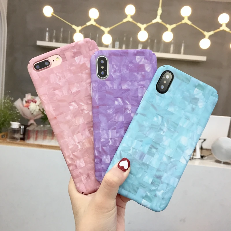 Раковины чехол для iPhone X Тонкий Жесткий Полный Защитная крышка 8 7 6 S плюс