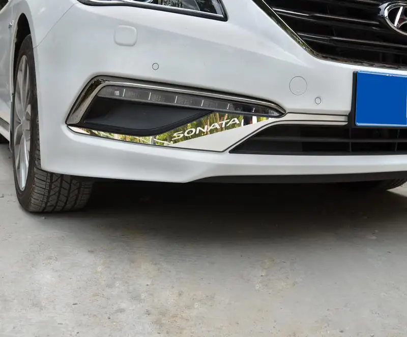 Автомобилей противотуманный огни бровь нержавеющая сталь планки 2 шт./компл. для