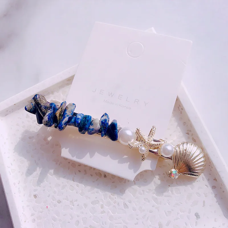 

1PC Starfish Hair Barrettes Women Hairgrips Hairpins Headwear Hair Accessories Shell Pearl Hair Clips for Girls