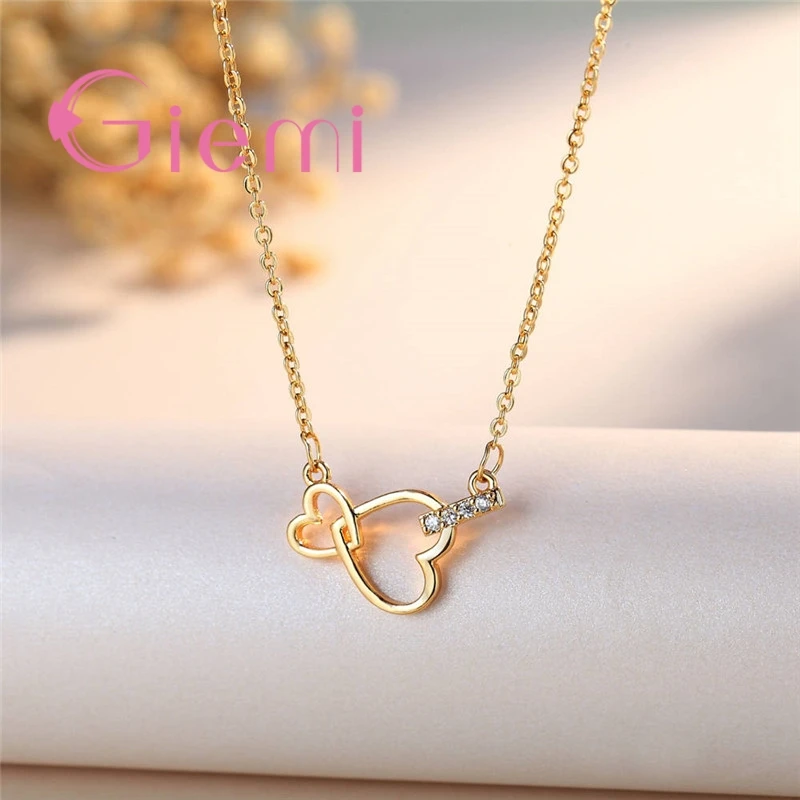 

Unique True Love Hollow Love Heart To Heart Shape Pendant Necklace Jewelry Decoration For Women Party Free Shipping