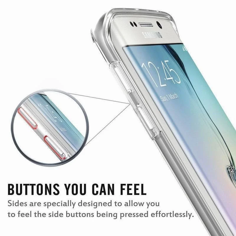 Мягкий прозрачный силиконовый чехол на 360 градусов для Samsung Galaxy S6 S7 Edge S8 S9 S10 Plus Note 8