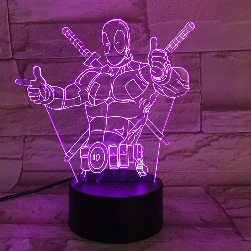 Светодиодный ночник с сенсорным выключателем 3D светильник в виде человека-героя