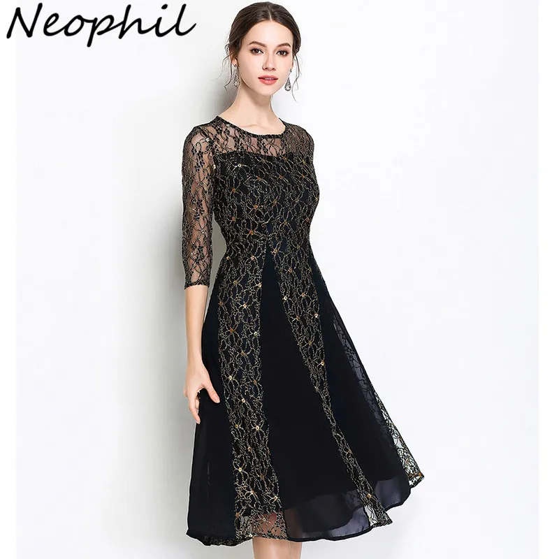 Neophil 2019 летние женские Цветочные Вышивка Кружева выдалбливают сетки лоскутное