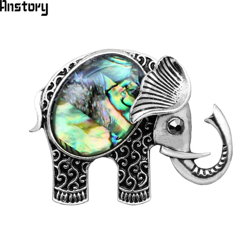Vintage Elephant Shell Brooches Antique Silver Plated Personality Party Fashion Jewelry|brooch fashion|fashion broochshell brooch |